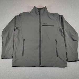 Marmot Eastside Jacket Mens XXL Gray Fleece Lined Softshell Zip-Up Breathable